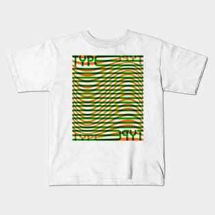 Type Wave (Green Orange) Kids T-Shirt